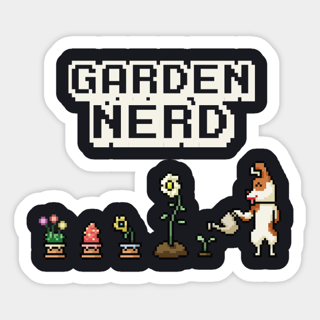 Garden Nerd Gardening Pixel Art Sticker by Foxxy Merch